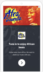 A display ad running all over the web, on mobile devices, to attract more listeners to the online radio station. Afro Soundz - Display Ad