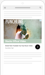 A display ad running all over the web on mobile devices to attract more viewers to the artist's youtube music video. Punchline Trail - Display Ad